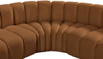 Arc - Velvet 7 Piece U-Shaped Modular Sofa - Saddle