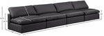 Comfy - Faux Leather Modular Armless Sofa 4 Seats