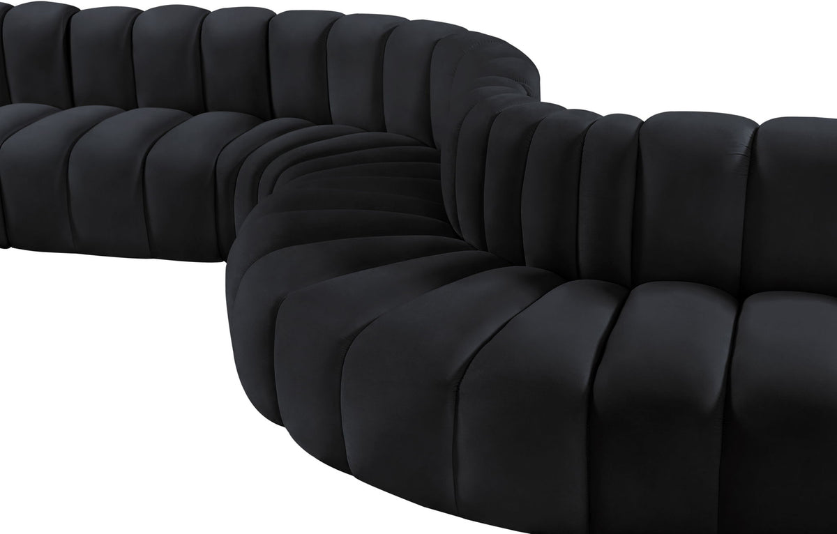 Arc - Velvet 8 Piece Curved Modular Sofa