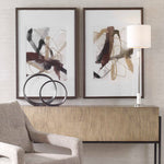 Burgundy Interjection - Abstract Prints (Set of 2) - Dark Brown