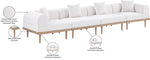 Laguna - 4 Piece Resilient Water Resistant Fabric 142" Upholstered Outdoor Patio Modular Sofa