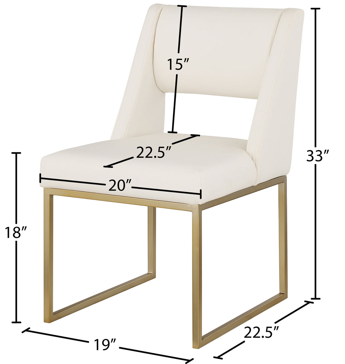 Jayce - Dining Chair (Set of 2), Gold Base