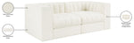 Rummi - Velvet Performance Fabric Upholstered 2 Piece Modular Loveseat