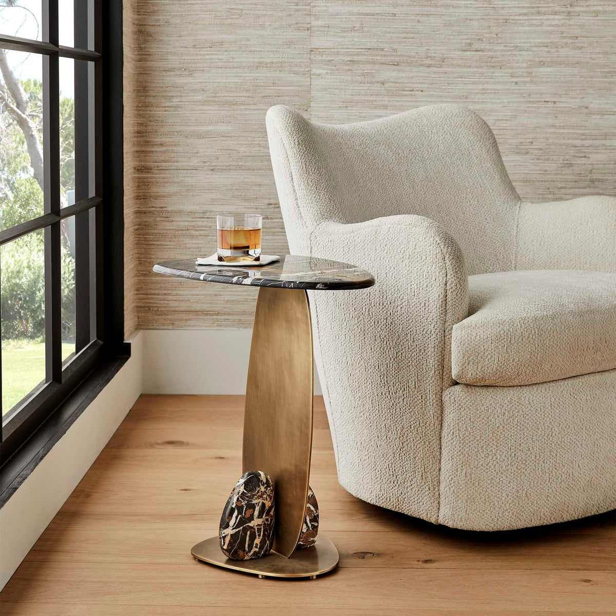 Rock Formation - Accent Table - Bronze / Black