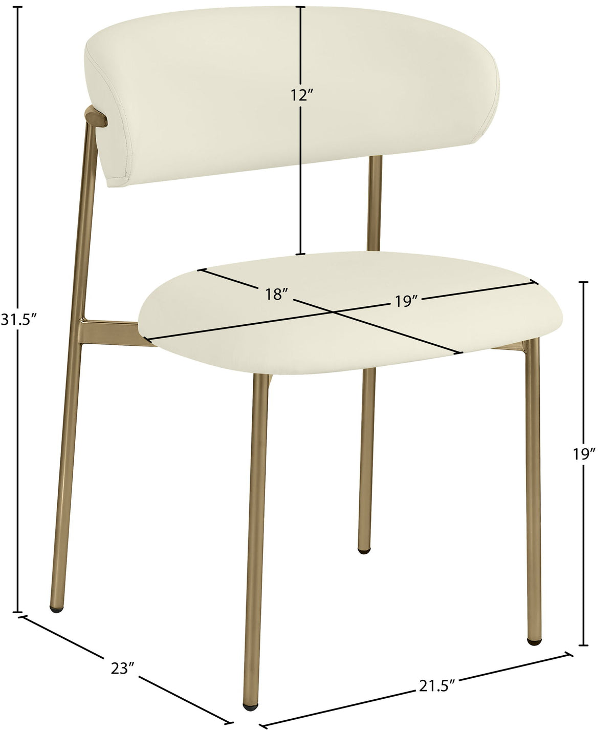 Lupita - Dining Chair With Brushed Gold Legs (Set of 2)
