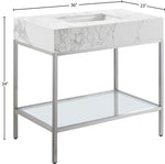 Marmo - Engineered Marble Bathroom Vanity With Chrome Base