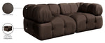Orin - Velvet Performance Fabric Upholstered 2 Piece Modular Sofa (2 Corner Chairs)