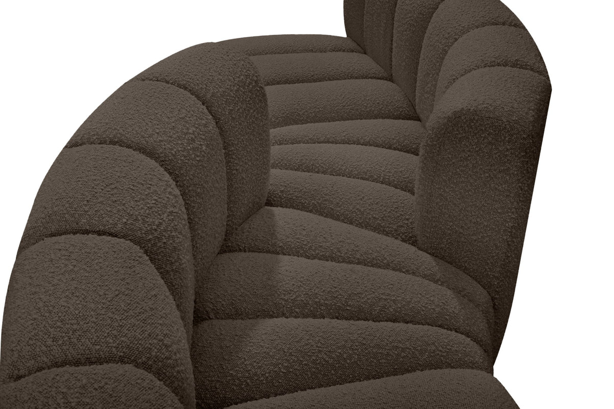 Arc - Boucle Fabric 6 Piece Modular Sofa - Black