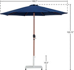 Fiji - Aluminum Patio Umbrella With Square White And Teak Base