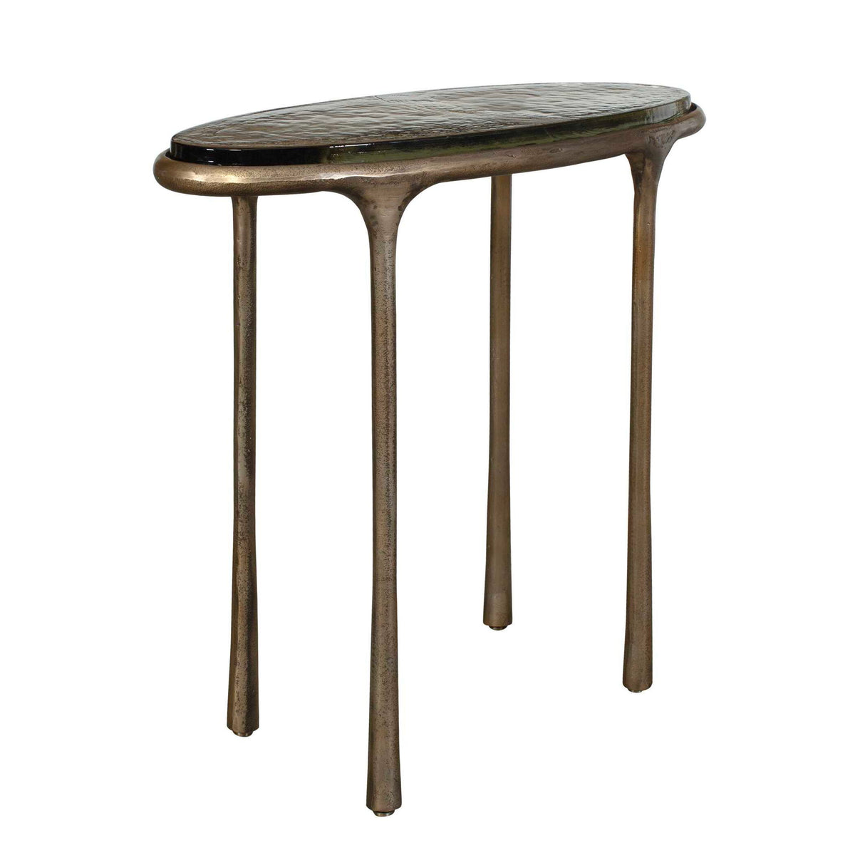 Ata - Oval Accent Table - Brass