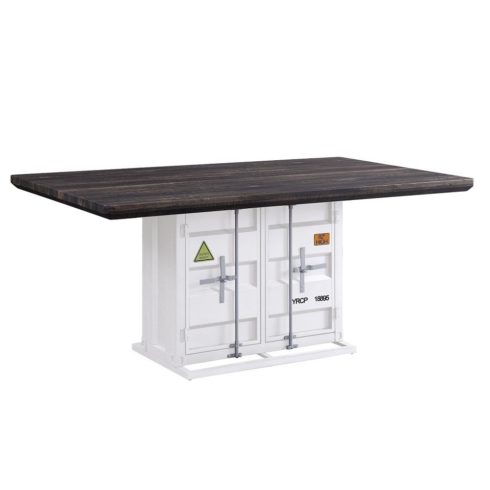 Cargo - Dining Table - Antique Walnut & White
