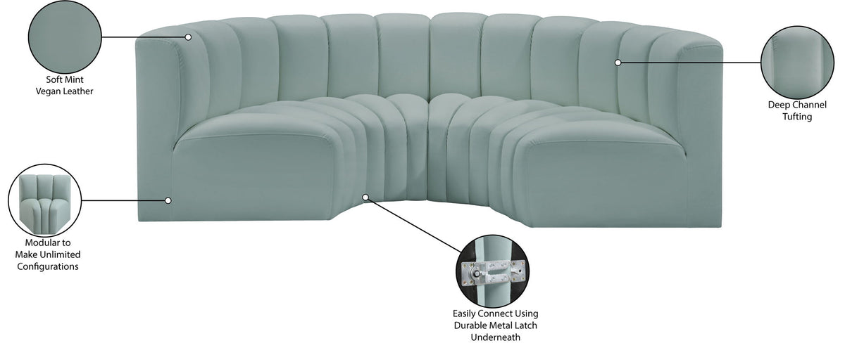 Arc - Faux Leather 4 Piece U-Shaped Modular Sofa