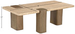 Ravenna - Genuine Fabric Travertine And Oak Wood Table