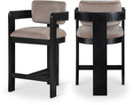 Sacha - Velvet Stool With Black Base