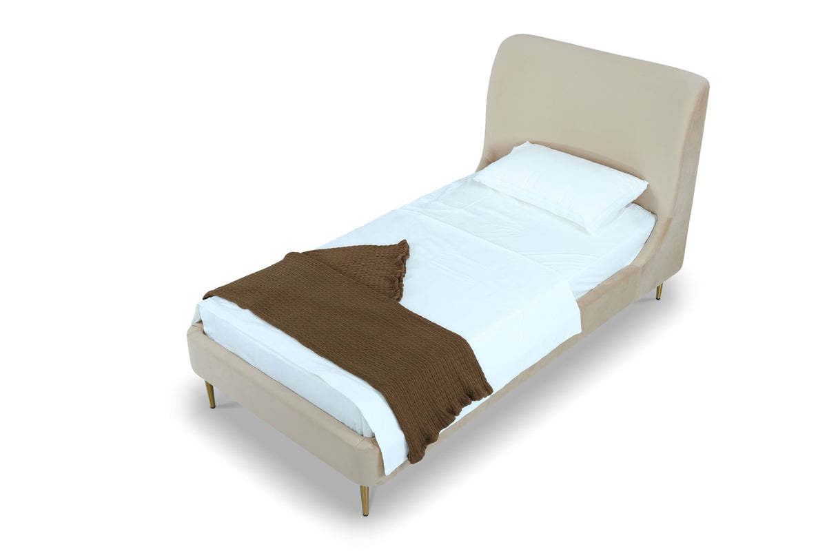 Heather - Twin Bed - Gold And Tan