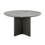 Ciela - Outdoor Round Sintered Stone Dining Table With Sculptural Cross Aluminum Base - Dark Bronze
