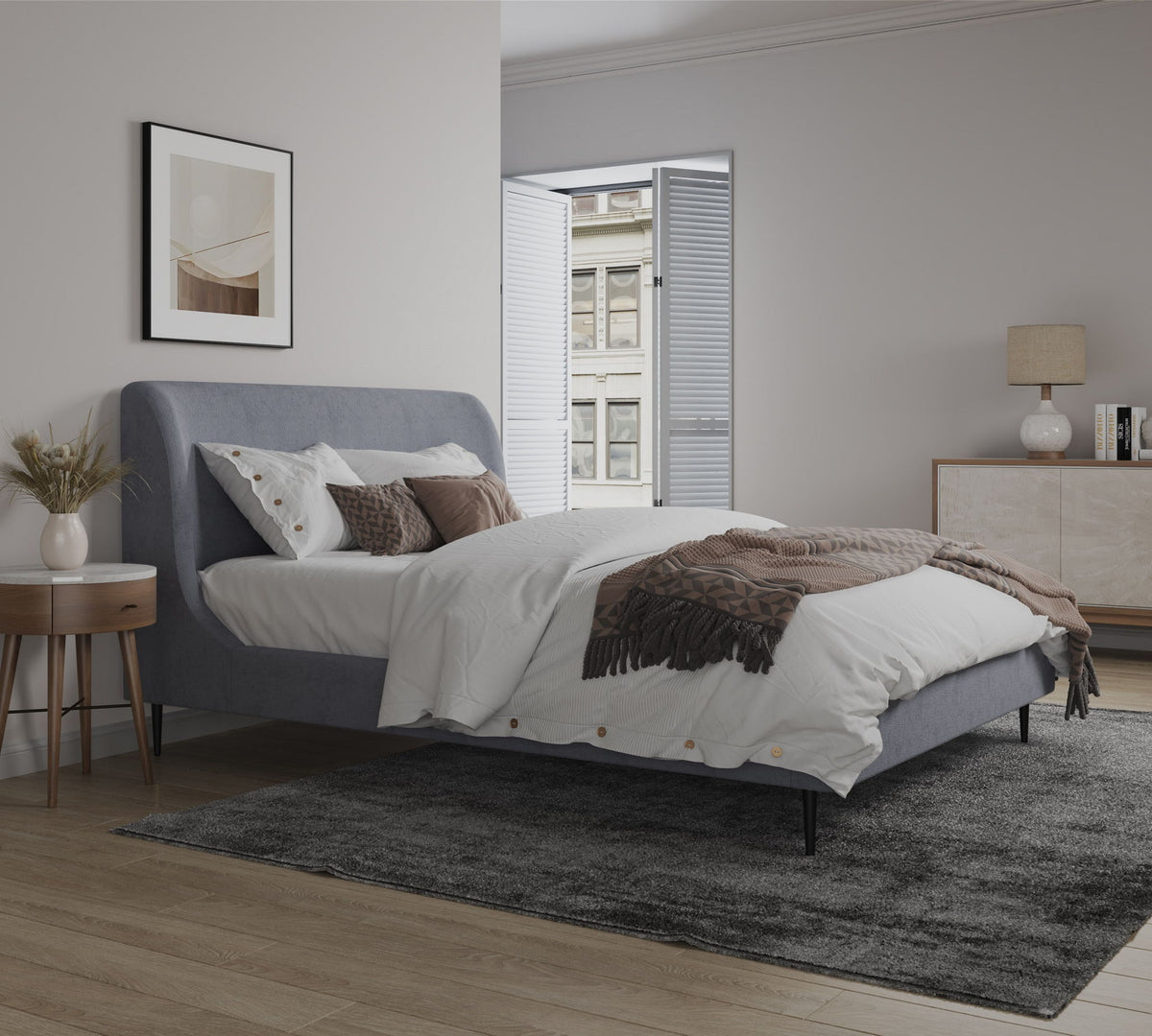Manhattan Heather - Bed With Black Legs