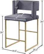 Caleb - Counter Stool with Gold Legs (Set of 2)
