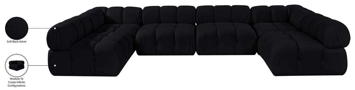 Orin - U-Shaped Velvet 6 Piece Modular Sectional