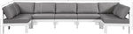 Nizuc - Outdoor Patio 7 Piece Modular Sectional With White Frame