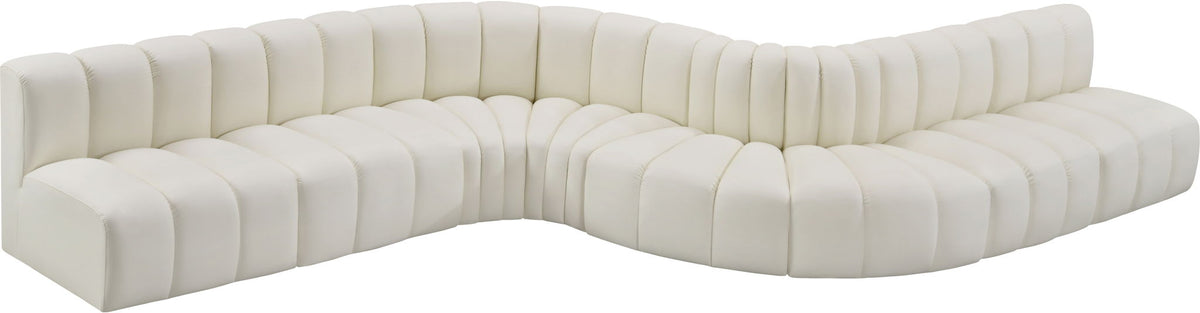 Arc - Faux Leather 8 Piece Curved Modular Sofa