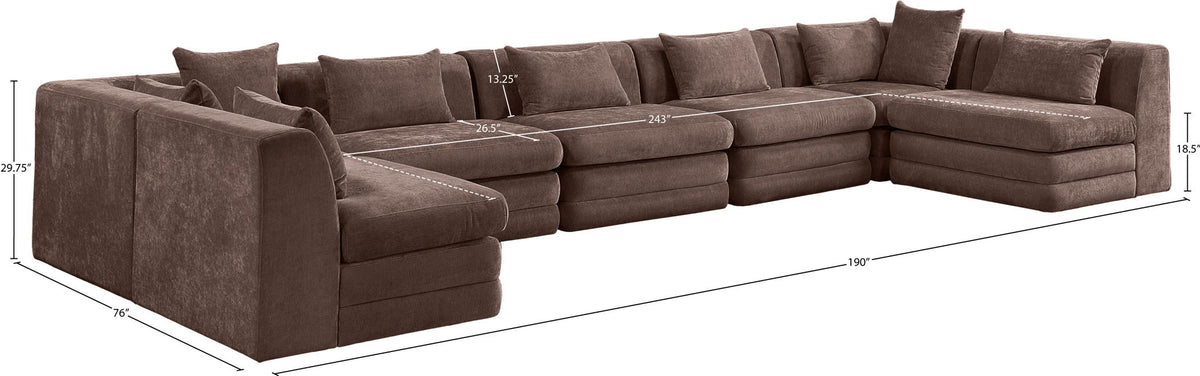Stellar - 7 Piece Chenille Fabric Upholstered Modular Sectional