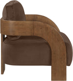 Cedra - Velvet Performance Fabric Upholstered Accent Chair - Brown Frame