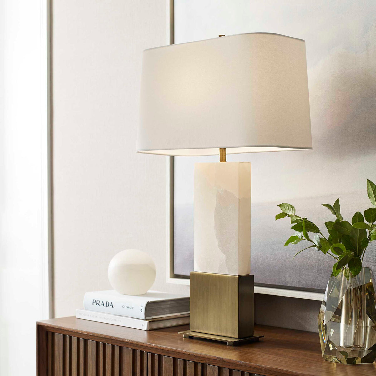 On A Cloud - Table Lamp - Brass / White