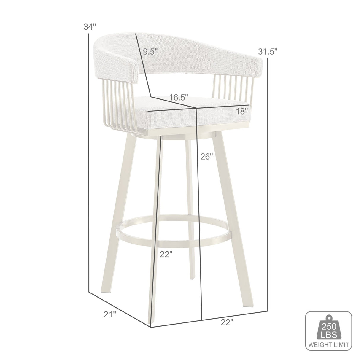 Chelsea - Swivel Fabric Stool