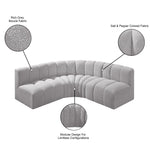 Arc - Boucle Fabric 4 Piece Corner Modular Sofa