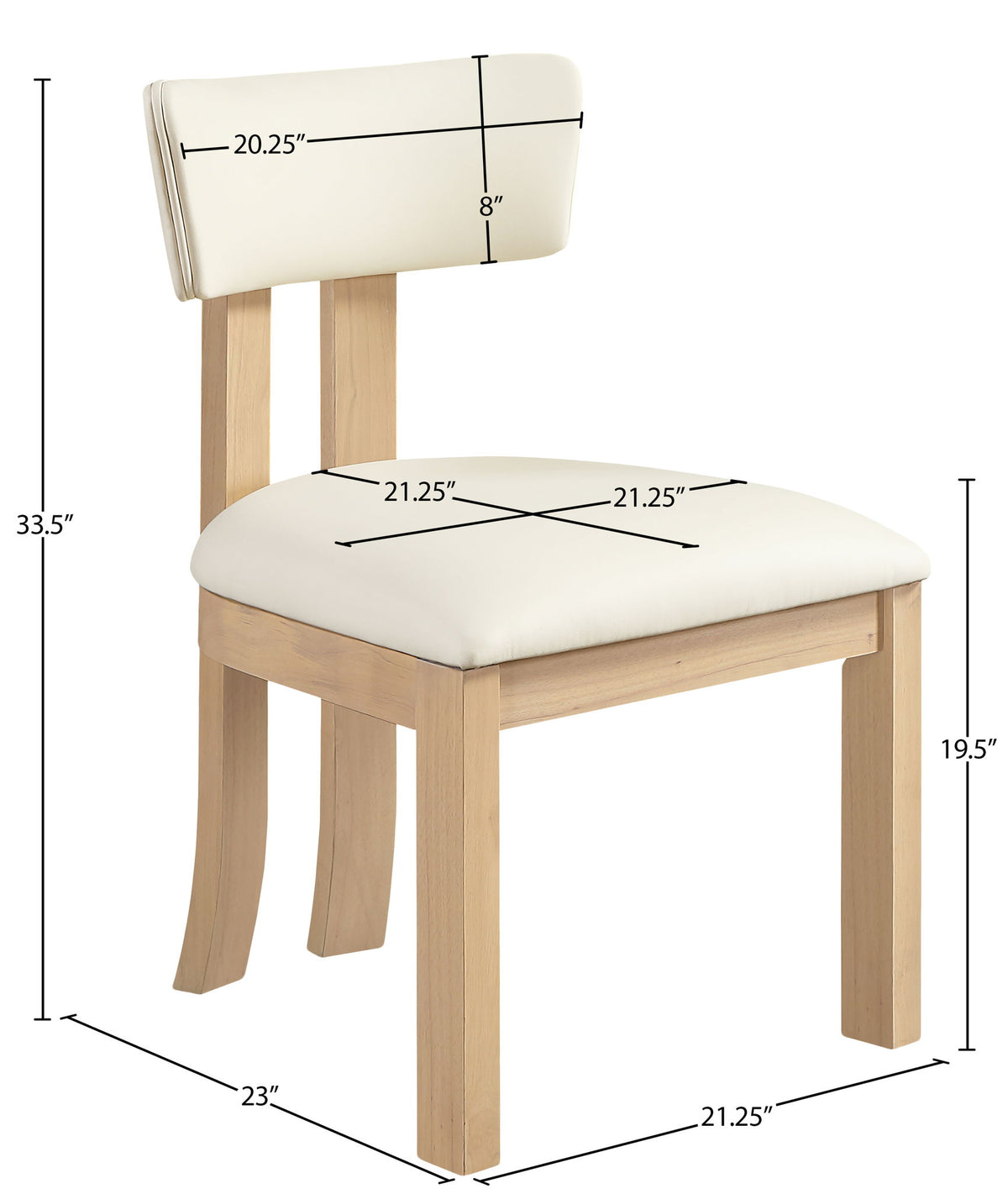 Lavrin - Vegan Leather Dining Side Chair (Set of 2) - Natural Base