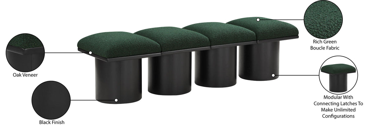 Pavilion - 4 Piece Modular Bench With Black Base