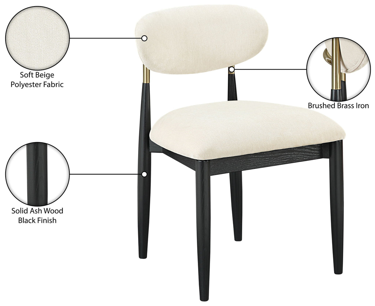 Riccio - Fabric Dining Side Chair (Set of 2) - Black And Gold Frame