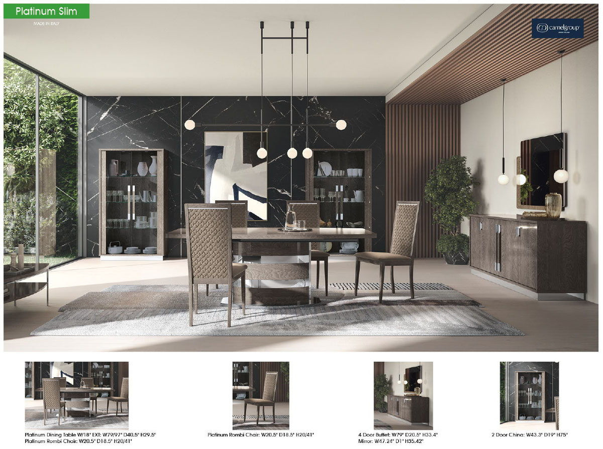 Platinum - Slim Dining Table - Silver Birch