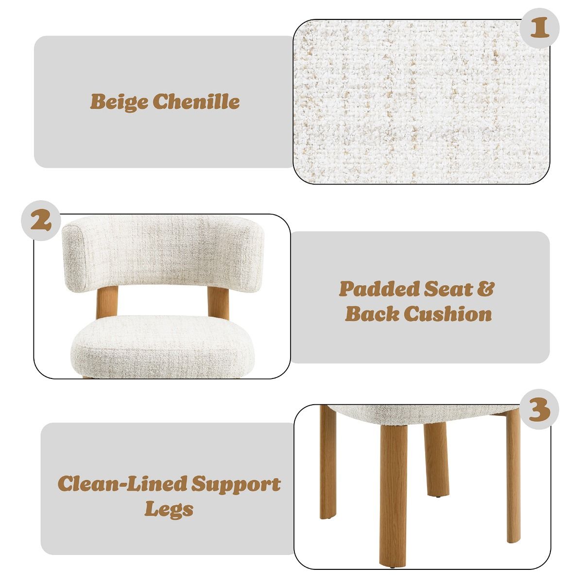 Ogin - Side Chair (Set of 2) - Beige & Gray