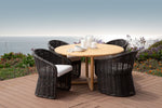 Natural Teak - 56" Round Dining Table - Light Brown