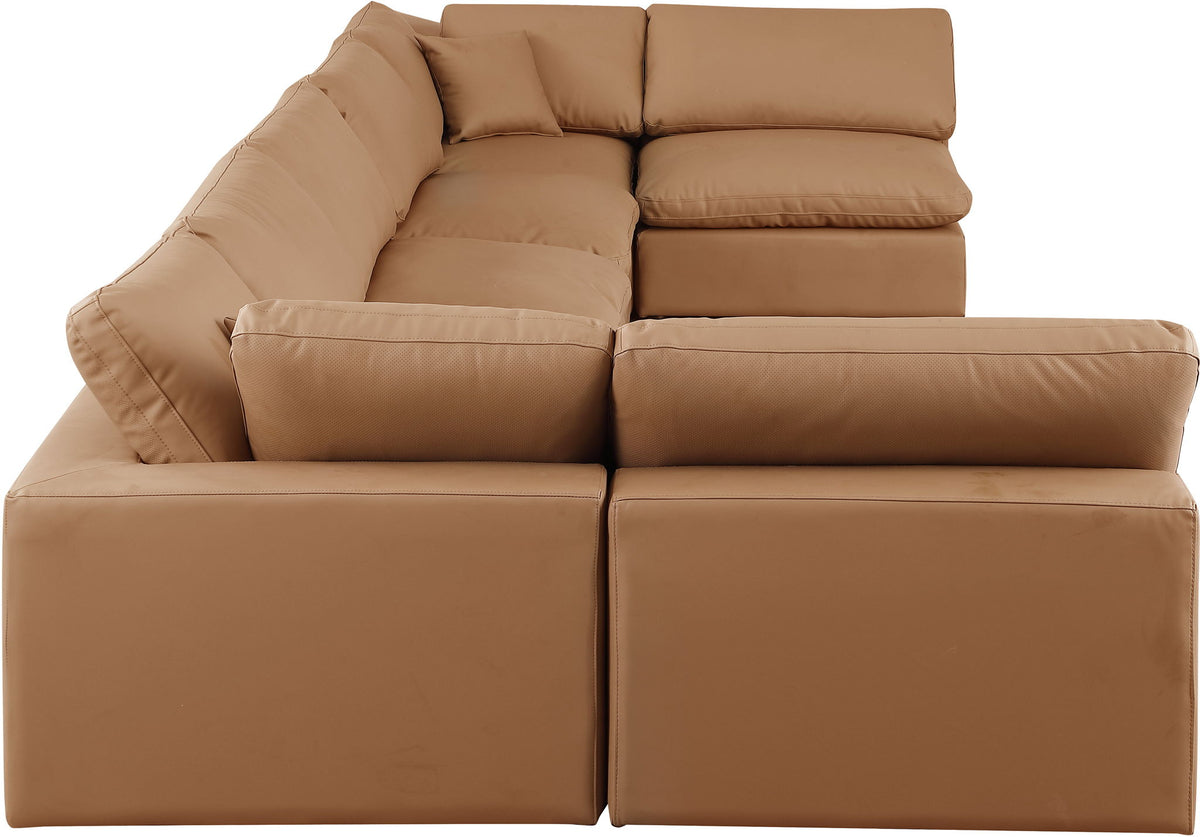 Comfy - 7 Piece Faux Leather Modular Armless Sectional