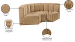 Arc - Velvet 3 Piece Modular U-Shaped Sofa