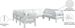 Nizuc - Outdoor Patio 8 Piece Modular Sectional With White Frame