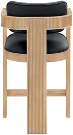 Sacha - Vegan Leather Upholstered Counter Stool With Natural Base