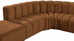 Arc - Velvet 6 Piece Corner Modular Sofa - Saddle