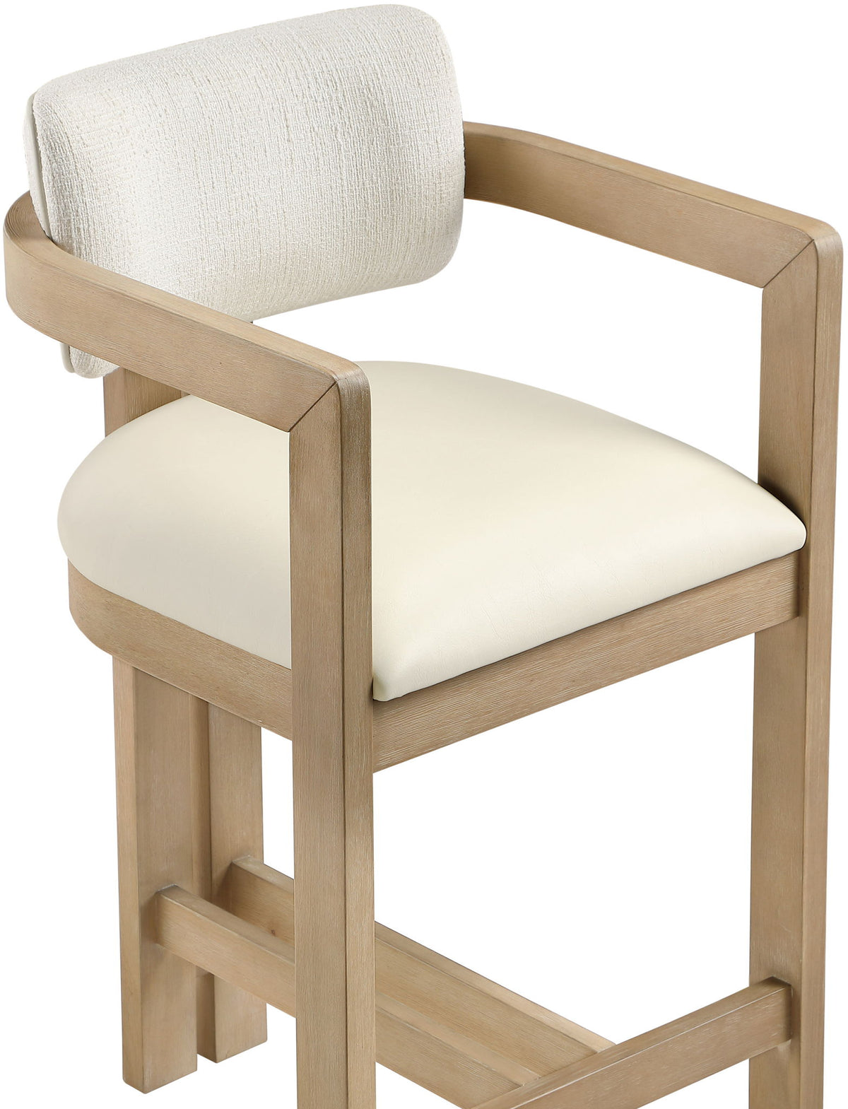 Ravina - Upholstered Counter Stool With Stained Natural Base