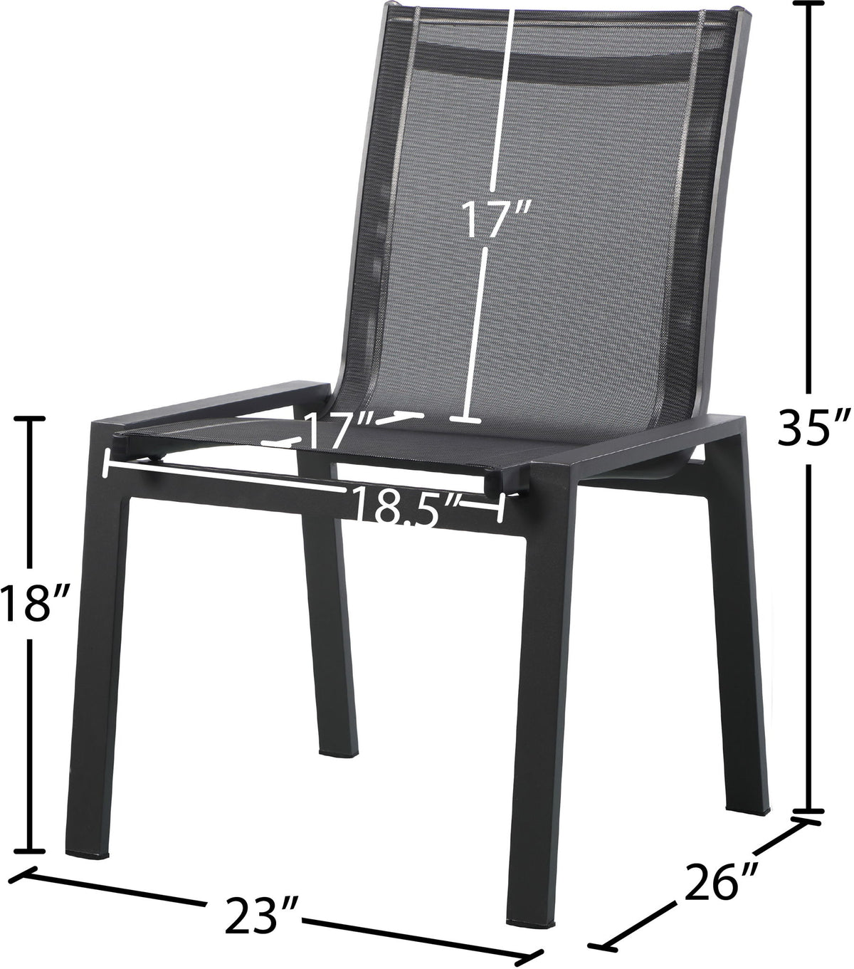 Nizuc - Outdoor Patio Dining Chair With Gray Frame (Set of 2)