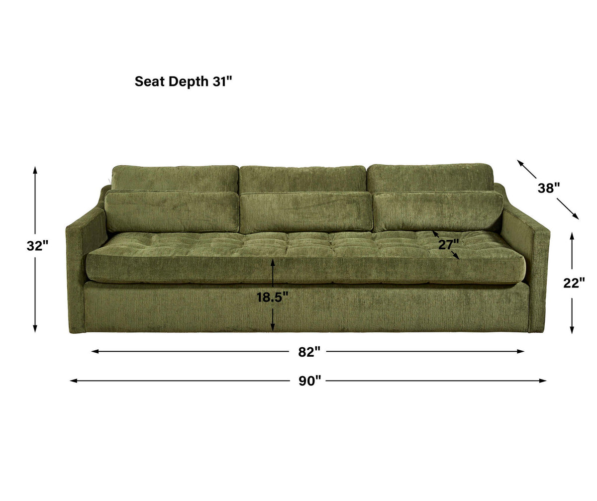 Slope Sofa - Sofa - Martini Olive Antique Velvet