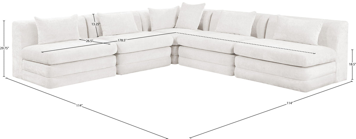 Stellar - 5 Piece Upholstered Modular Sectional
