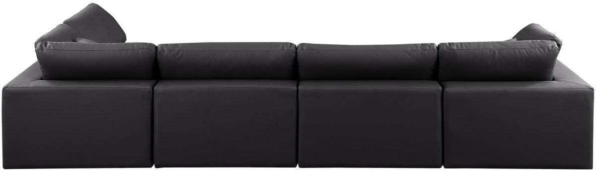 Comfy - 5 Piece Faux Leather Modular Sectional