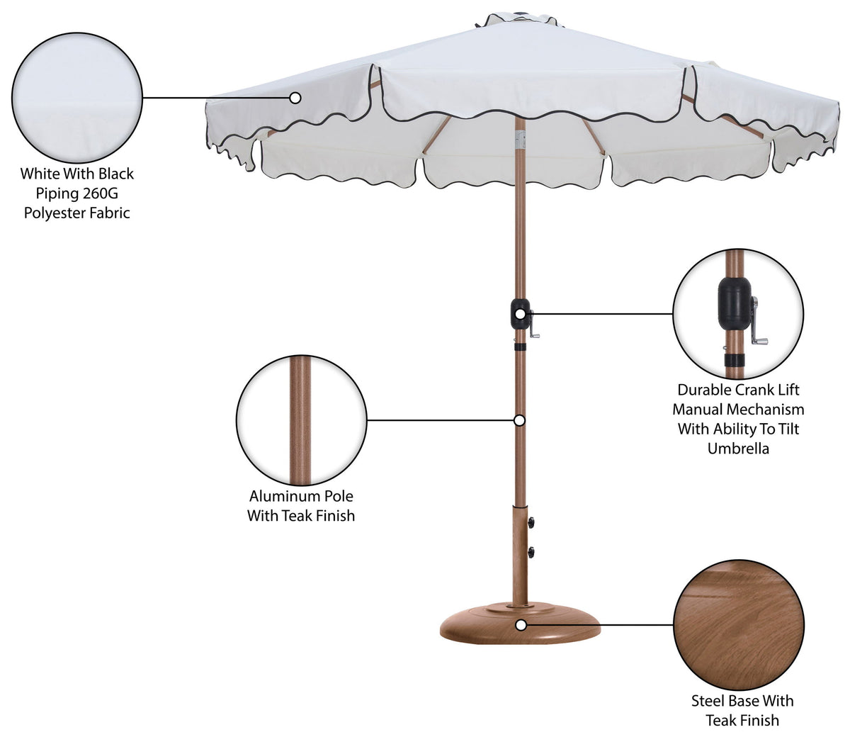 Amalfi - Patio Umbrella - Light Brown Base / Light Brown Pole