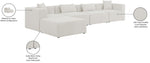 Cube - Linen 5 Piece Modular Sectional With Chaise