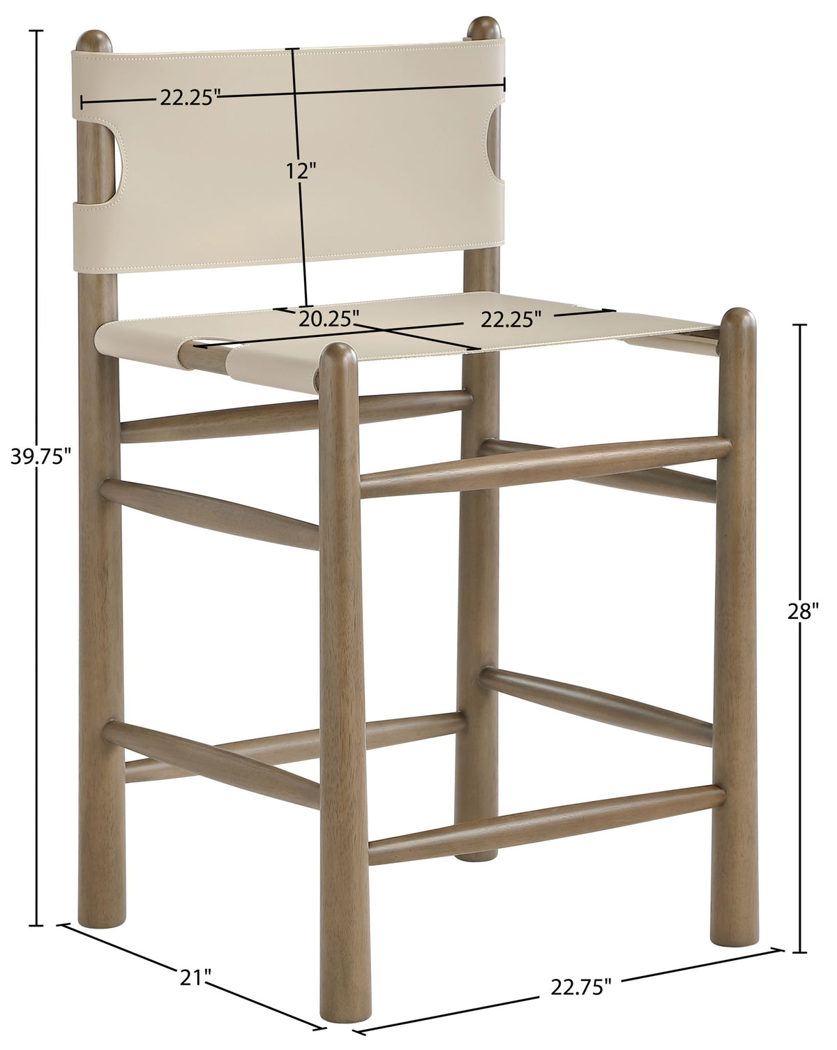 Santos - Upholstered Counter Stool With Stained Brown Base