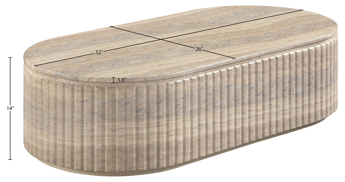 Catania - Concrete Indoor/Outdoor Coffee Table - Travertine
